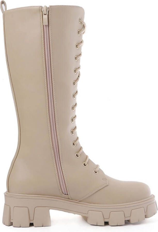 Weloveshoes SmileFavorites Veterboots Imitatieleer Beige