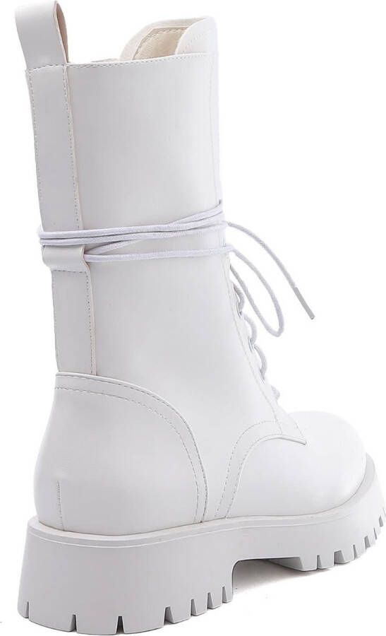 Weloveshoes SmileFavorites Veterboots Imitatieleer Wit