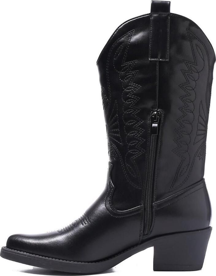 Weloveshoes Leatherlook cowboylaars Zwart Dames - Foto 3