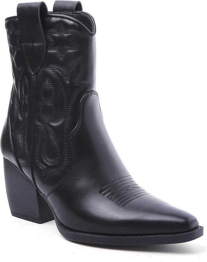 Weloveshoes Cyber Monday Deal Dames Cowboylaarzen met Hak Kort Imitatieleer Zwart - Foto 6
