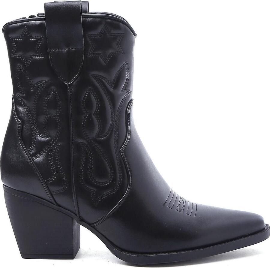 Weloveshoes Cyber Monday Deal Dames Cowboylaarzen met Hak Kort Imitatieleer Zwart - Foto 5