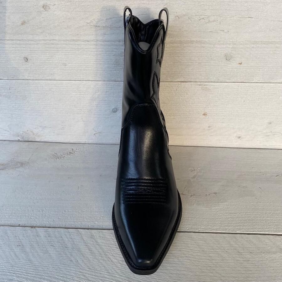 Weloveshoes Cyber Monday Deal Dames Cowboylaarzen met Hak Kort Imitatieleer Zwart - Foto 3