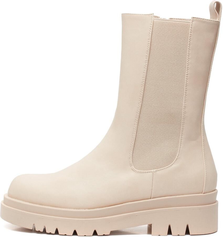Weloveshoes Smile Favorites Dames Chelsea boots Beige Imitatieleer