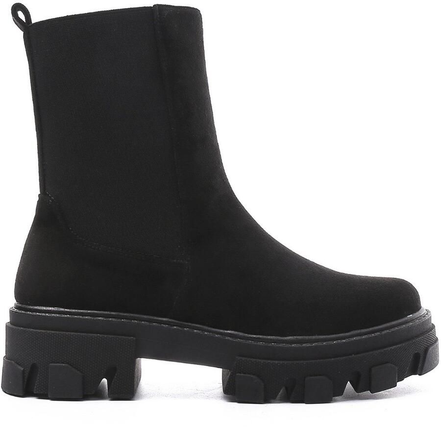 Weloveshoes Smile Favorites Dames Chelsea boots Zwart Suedine