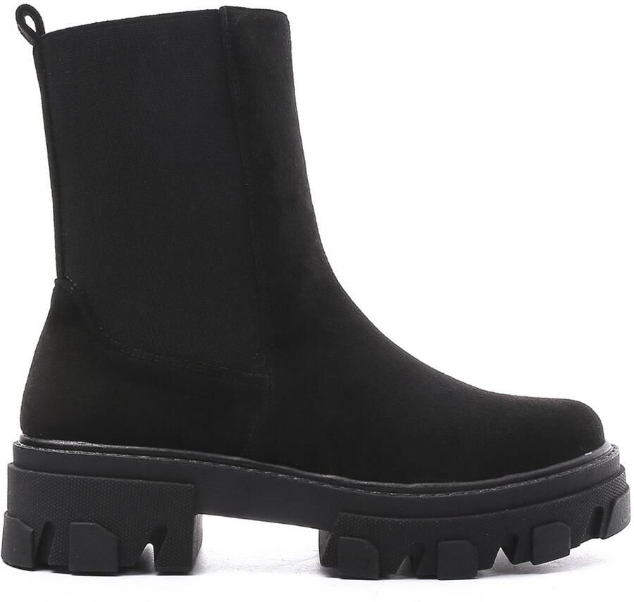 Weloveshoes Smile Favorites Dames Chelsea boots Zwart Suedine