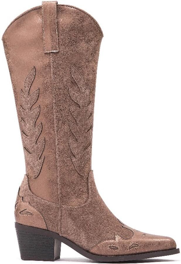 Weloveshoes Smile Favorites Dames Cowboylaarzen Western Bruin Suedine