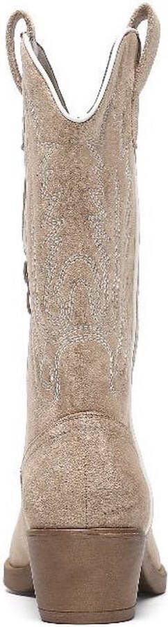 Weloveshoes Cyber Monday Deal Dames Cowboylaarzen met Hak Suedine Khaki - Foto 2