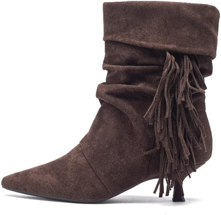 Weloveshoes Smile Favorites Dames Enkellaarzen Bruin Suedine