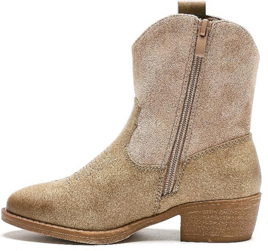 Weloveshoes Smile Favorites Meisjes Cowboylaarzen Khaki Imitatieleer Suedine