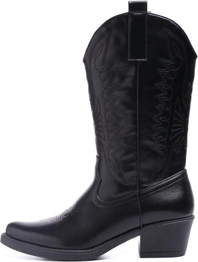 Weloveshoes Black Friday Deal Dames Cowboylaarzen met Hak Imitatieleer Zwart - Foto 2