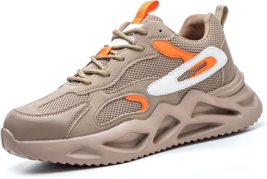Werkschoenen ademend en slipvast met stalen neus