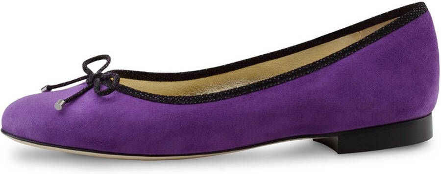 Werner Kern Ballerinas Werner Kern Andy Ballerina Schoenen voor Dames Violet en Zwart Suède Lederen zool Instappers Ballerina's met Hakje Paars