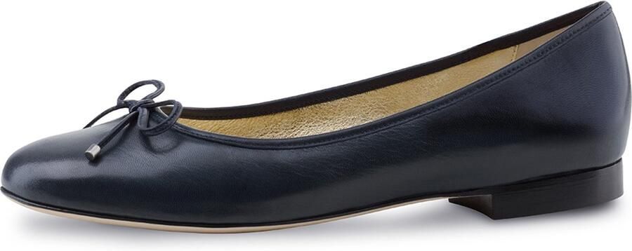 Werner Kern Ballerinas Werner Kern Liu Ballerina's Dames Donkerblauw Leer Klassieke Instappers met Strikje Damesschoenen Kantoorschoenen Donkerblauw
