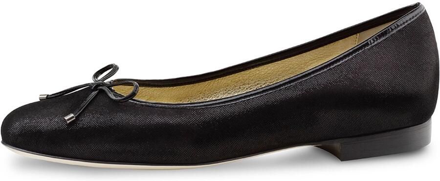 Werner Kern Ballerinas Werner Kern Minu Ballerina's voor Dames Klassieke Ballerina Schoenen Glanzend zwart suède Instappers met Strikje Damesschoenen Zwart