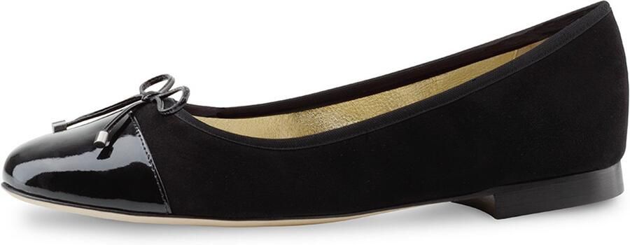 Werner Kern Ballerinas Werner Kern Myke Ballerina's Zwart Dames Instappers Suède en Lakleer Damesschoenen Nette schoenen Zwart