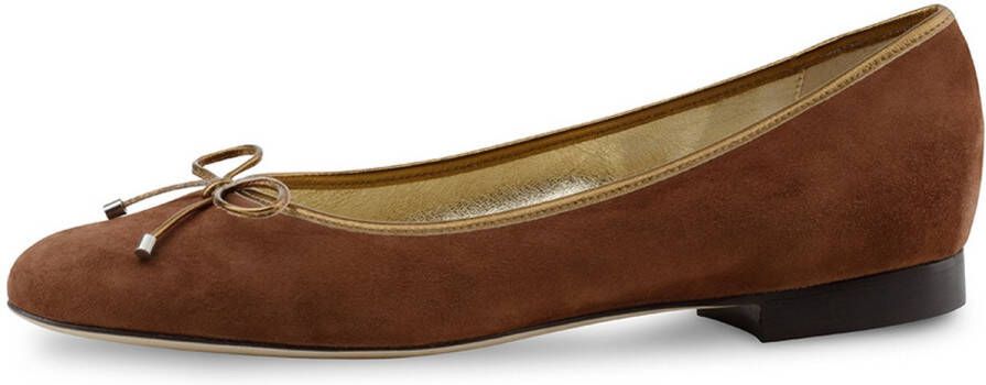Werner Kern Ballerinas Werner Kern Fee Ballerina's Dames Bruin Suède Dames Instappers Leren Voering Chique Damesschoenen Ballet flats Bruin