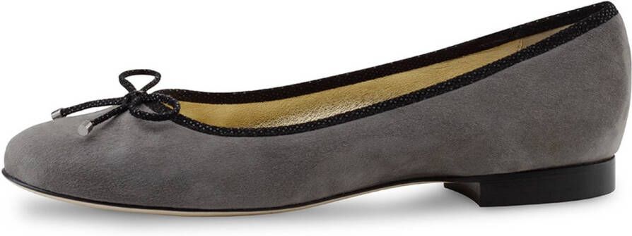 Werner Kern Ballerinas Werner Kern Jane Ballerina Schoenen Dames Ballerina's donkergrijs zwart Klassieke instappers Met sierstrikje Hoge kwaliteit suède en leer Ballet flats Grijs