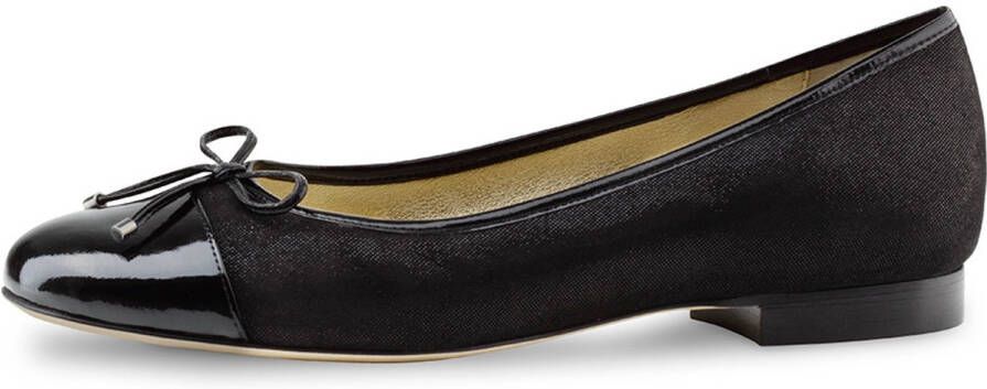 Werner Kern Ballerinas Werner Kern Jil Ballerina Schoenen Dames Zwart Leer en Suede Lederen Zool Hoge Kwaliteit Damesschoenen Ballerina's met strikje Zwart
