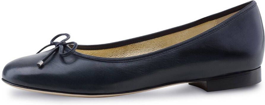 Werner Kern Ballerinas Werner Kern Liu Ballerina's Dames Donkerblauw Leer Klassieke Instappers met Strikje Damesschoenen Kantoorschoenen Donkerblauw