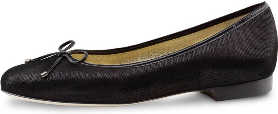 Werner Kern Ballerinas Werner Kern Minu Ballerina's voor Dames Klassieke Ballerina Schoenen Glanzend zwart suède Instappers met Strikje Damesschoenen Zwart