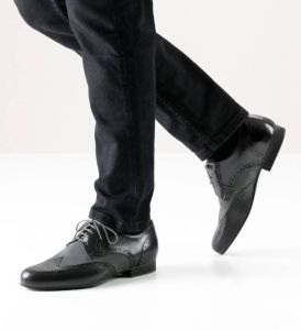 Werner Kern Dansschoenen Ballroom Salsa Latin- Leer 28023 Udine Zwart Grijs Schoen