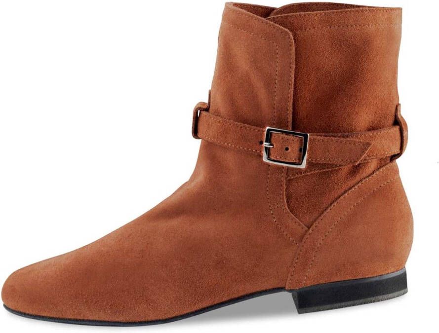 Werner Kern Harper Dansschoenen Laarsjes Danslaarsjes Dames Soepel suede zool Danslaarzen voor Volksdansen Linedance West Coast Swing Latin en Rock 'n Roll Bruin
