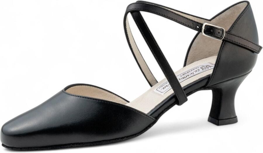 Werner Kern Patty-55 Dansschoenen Dames hak Puntig neusje Kruisbandje Leer Suede zolen Latin Salsa Tango Ballroom Werner Kern Zwart