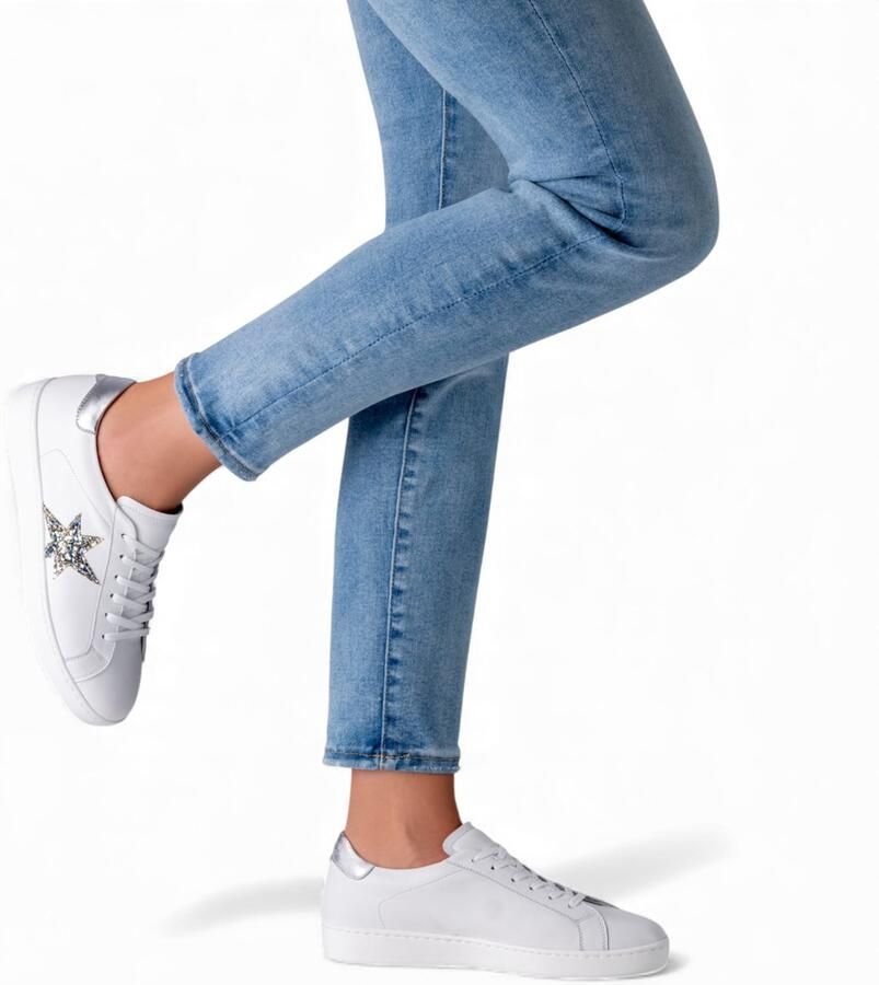 Werner Kern Salsa witte danssneakers dames Heaven Urban Chic met Flexibele PU Zool Twee draaipunten Echt nappaleer Uitneembare binnenzool Dansen binnen en buiten Salsa Bachata Latin Social Wit