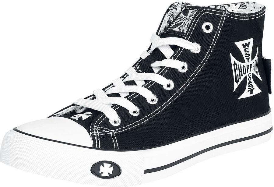 West coast choppers Iron Cross Hoge sneakers zwart-wit Katoen - Foto 3