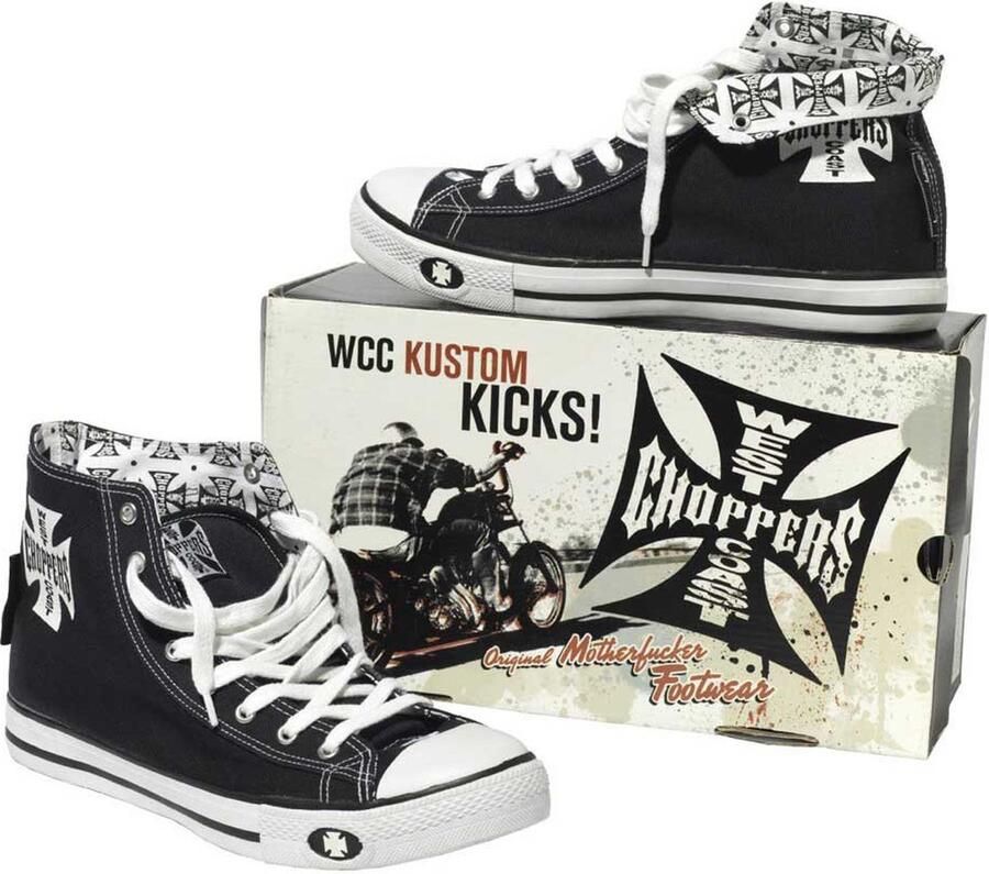 West coast choppers Iron Cross Hoge sneakers zwart-wit Katoen - Foto 2