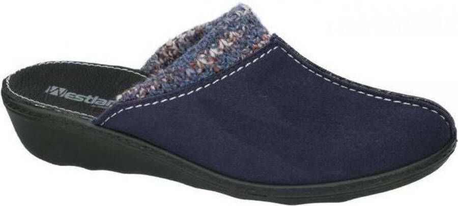 Westland Dames blauw donker pantoffels