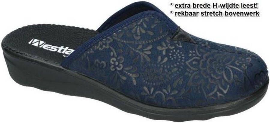 Westland -Dames blauw donker pantoffel muil - Foto 1