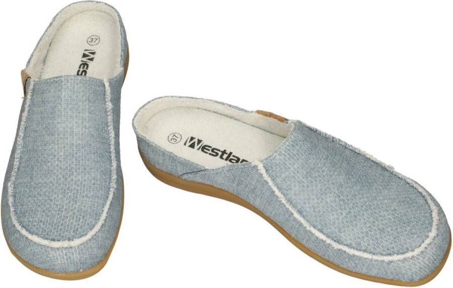 Westland -Dames blauw licht slippers & muiltjes