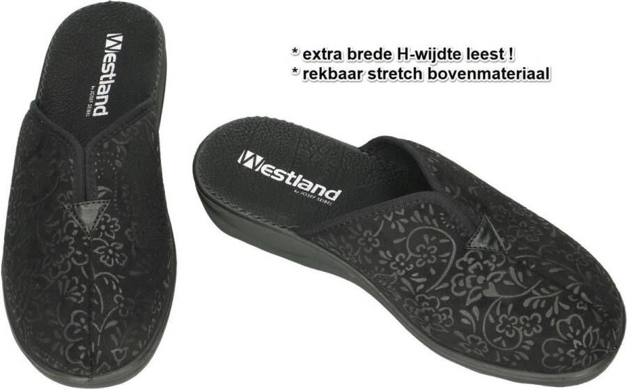 Westland -Dames zwart pantoffels