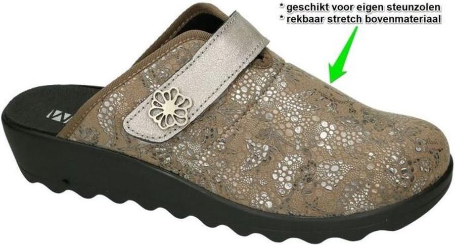 Westland -Dames taupe pantoffels - Foto 6