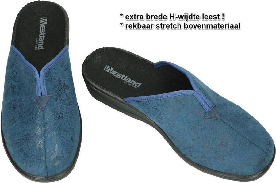 Westland Nice 82 Fel Blauwe Pantoffel - Foto 2