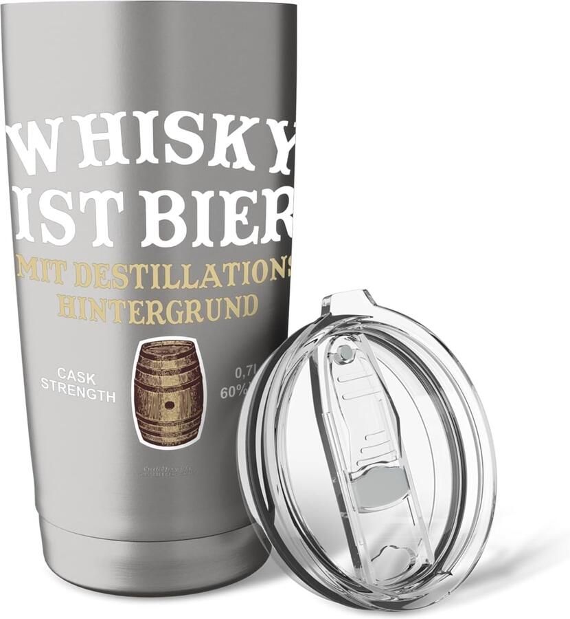 Whisky en bier spreuken thermobeker met dubbele wand