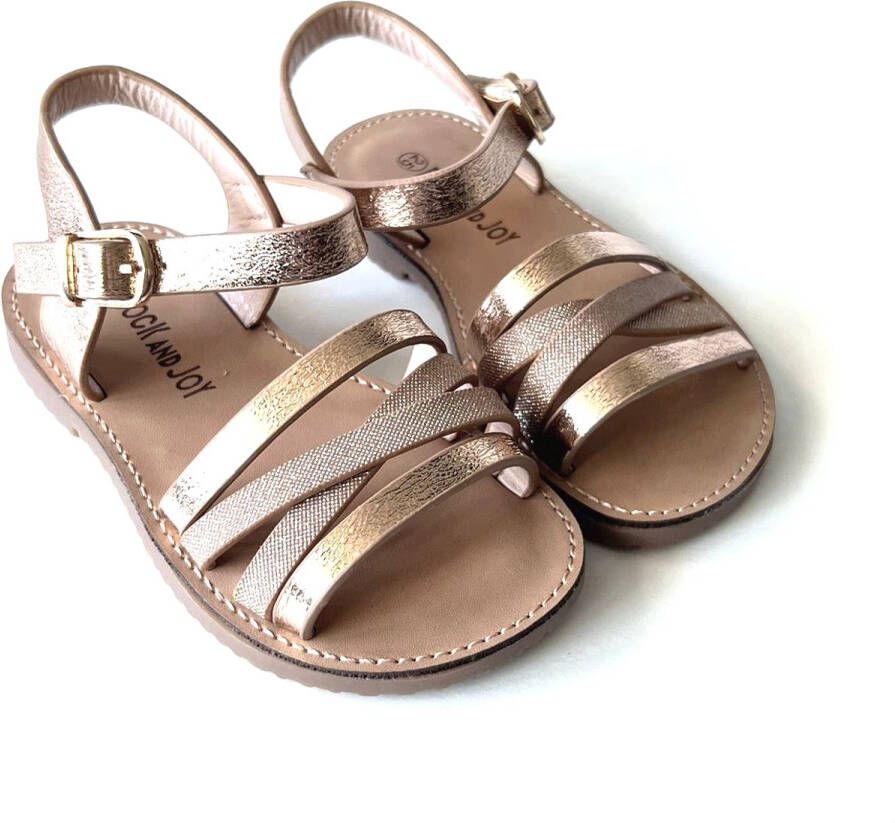 Whynotkids Kinder Sandalen Champagne Goud met Glitters