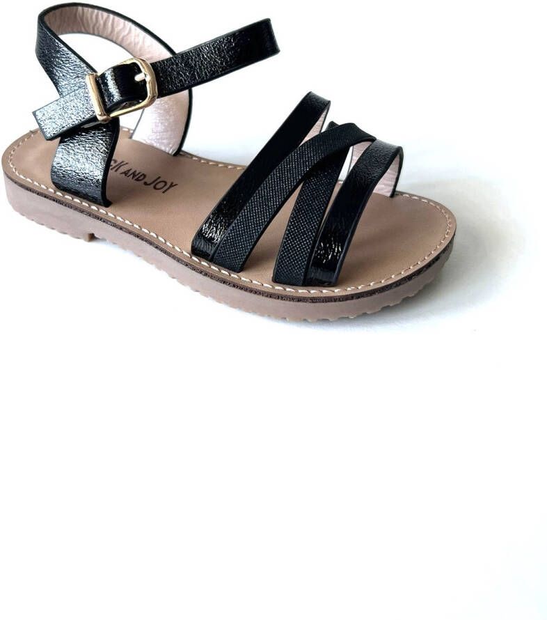 Whynotkids Kinder Sandalen Zwart met Glitters