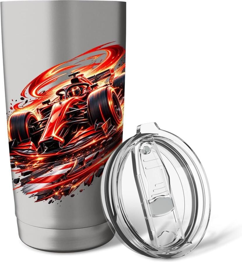 Wiel raceauto Speed Motorsport design dubbele wand roestvrijstalen thermosbeker