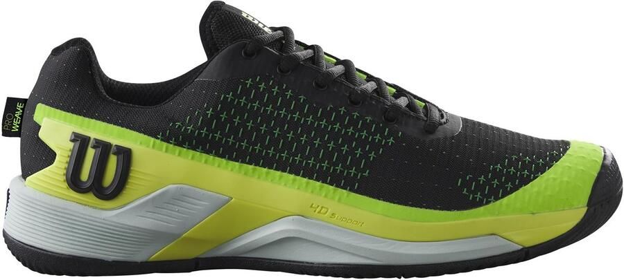 Wilson Rush Pro 4.0 Extra Duty Tennisschoenen Black Safety Yellow Green
