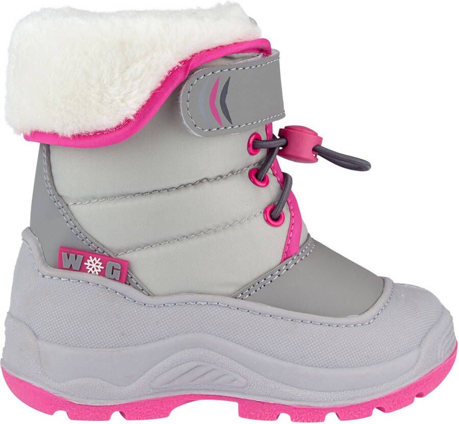 Winter-grip Snowboots Jr Hoppin' Bieber Lichtgrijs Grijs Roze 25