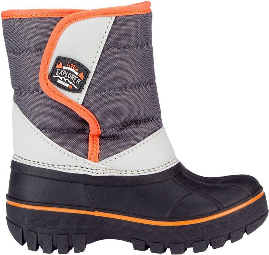 Winter-grip Snowboots Jr Mountain Kid Zwart Antraciet Lichtgrijs Oranje