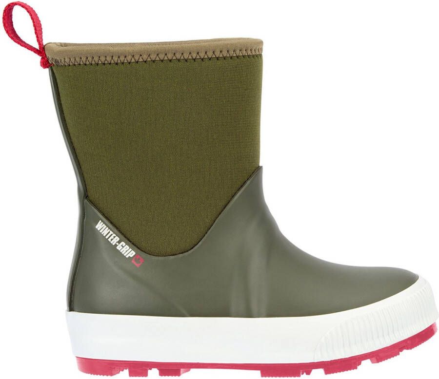 Winter-grip Snowboots Jr Neo Welly Legergroen Rood