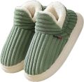 Winterslippers Unisex Warm en comfortabel Ribfluwelen stof Model met gesloten hiel Antislip Geschikt voor binnen en buiten Groen - Groen