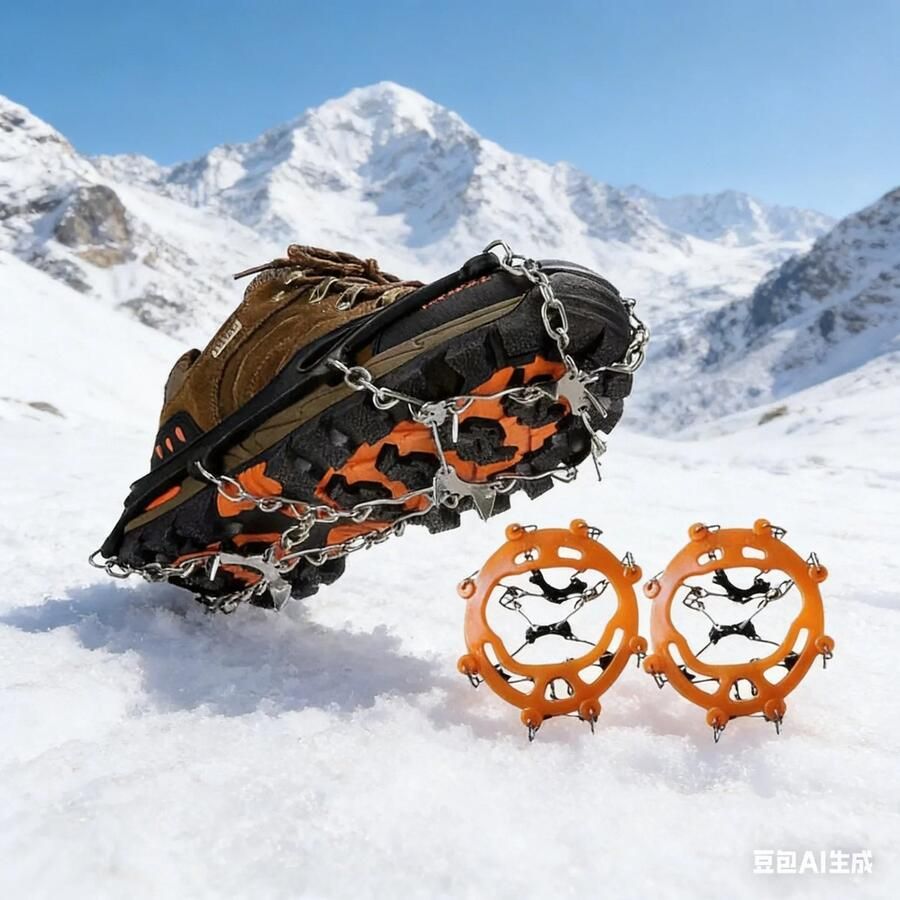 WiseGoods Premium Schoen Crampons Met Kettingen 10 Tands Antislip Stijgijzers Voor Sneeuw En Bergbeklim Outdoor Kamperen