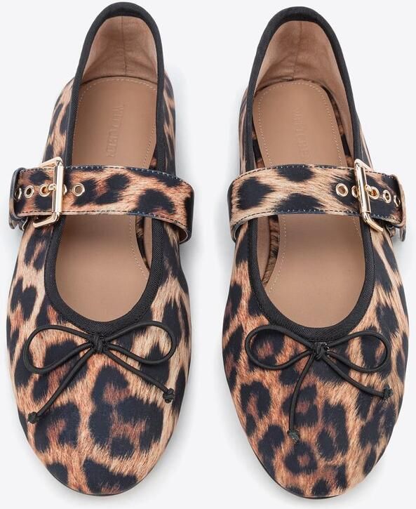 WITTCHEN Ballerina met Luipaardprint Lycra Bruin en Zwart Gesp