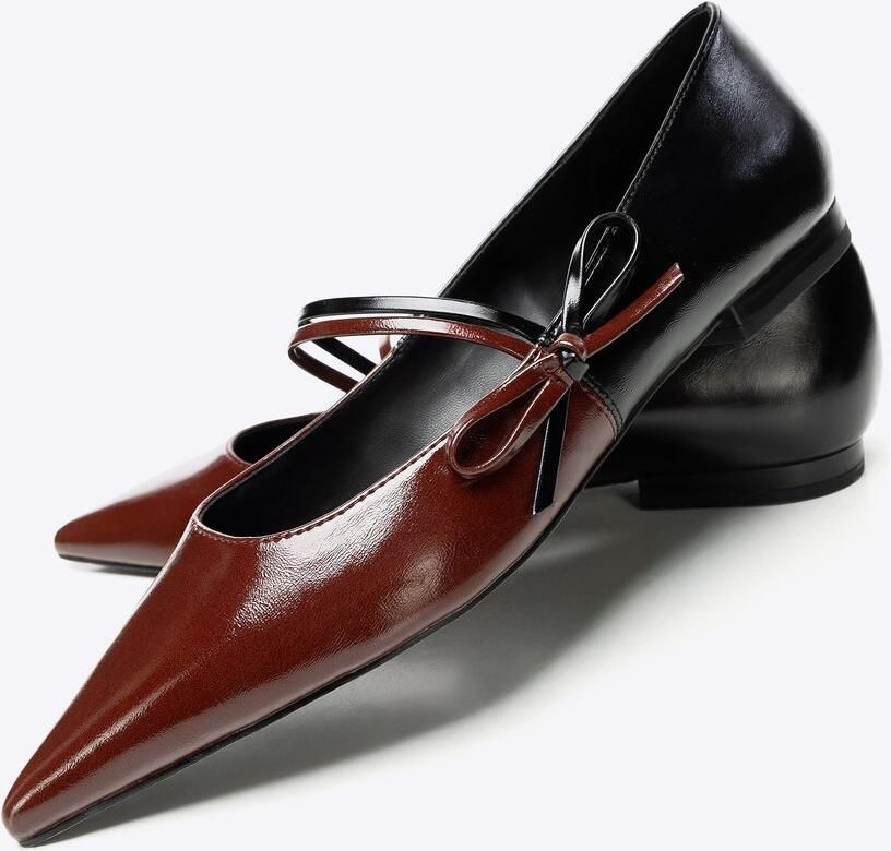 WITTCHEN Ballerina's Spitse Neus Decoratieve Strik Patent Eco-leer