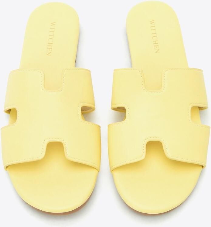 WITTCHEN Dames Flip-flops Gele Eco-leder H-vormige Uitsnijding TPR zool