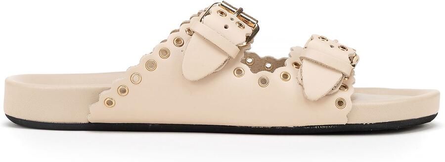 WITTCHEN Dames Leren Slippers Beige Elegante Comfort
